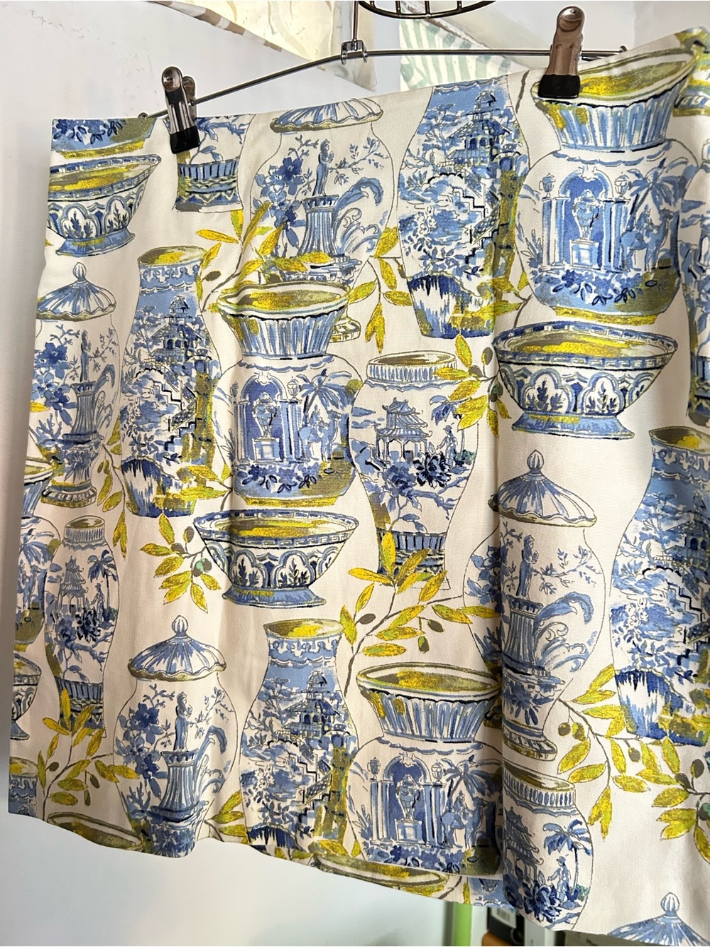 Talbots Blue and Yellow Toile Print Skirt